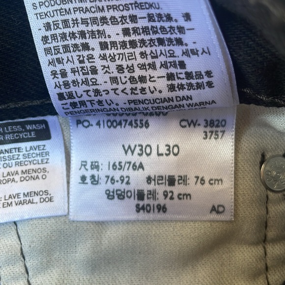 Men's Levi’s 505 30 x 30 Black Jeans Straight fit - Picture 3 of 6